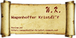 Wagenhoffer Kristóf névjegykártya
