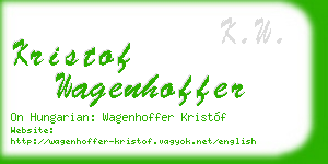 kristof wagenhoffer business card
